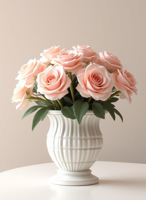 A classic arrangement of roses in a Grecian-style vase.